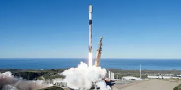 SpaceX Falcon 9 rocket launches Starlink satellites from Vandenberg in California